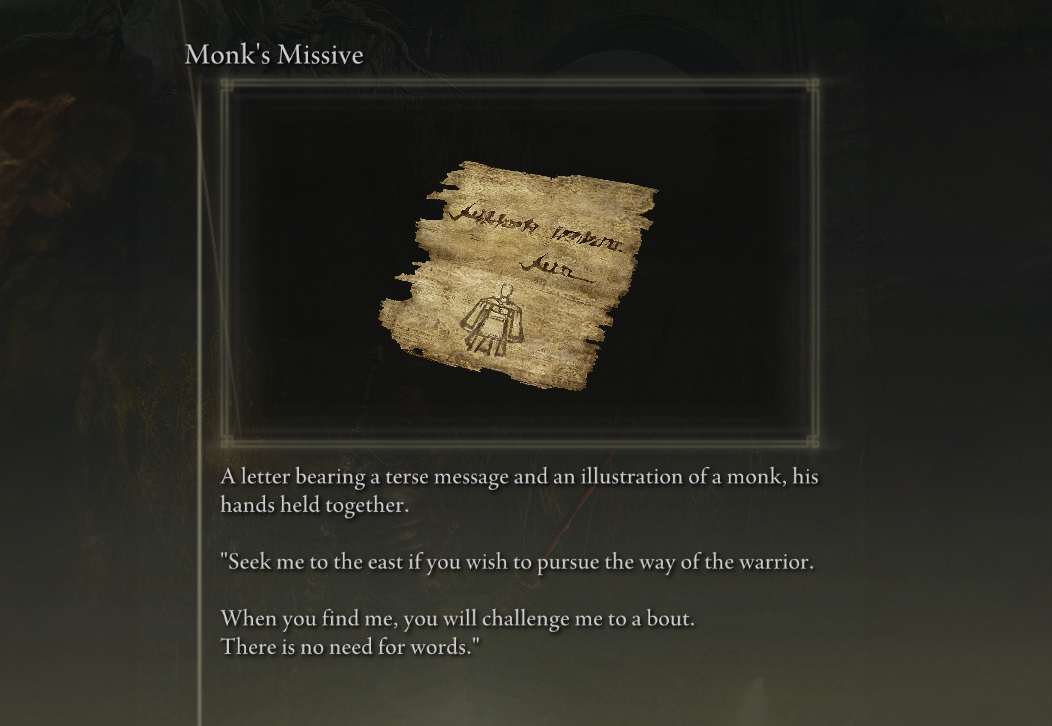 Monks Missive Elden Ring Shadow of the Erdtree DLC